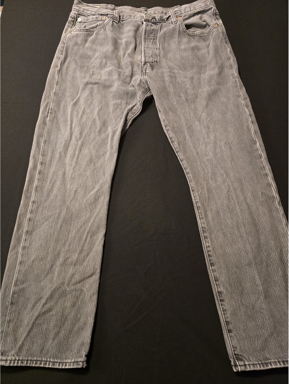 Levis 501 Premium 38 x 30 San Francisco Big E Mens Button Fly Gray Denim Jeans